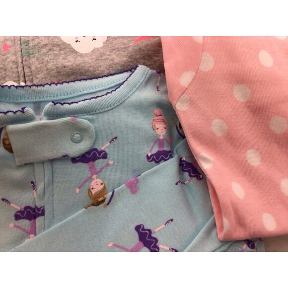 Carters Girls 1 pc Cotton Footed Pajamas Set of 3 Size 5T NEW - Picture 4 of 7